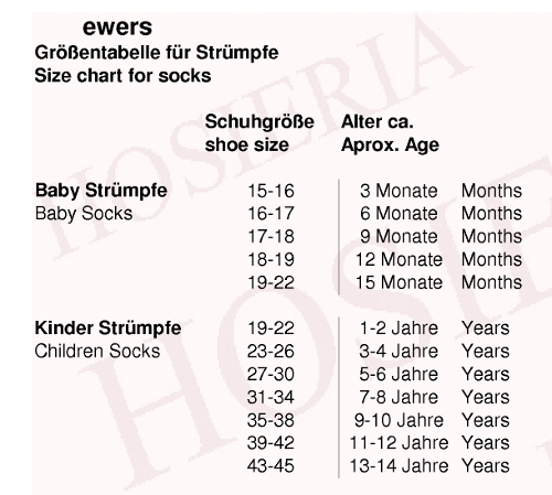 Children's sock sizes by age uk sale